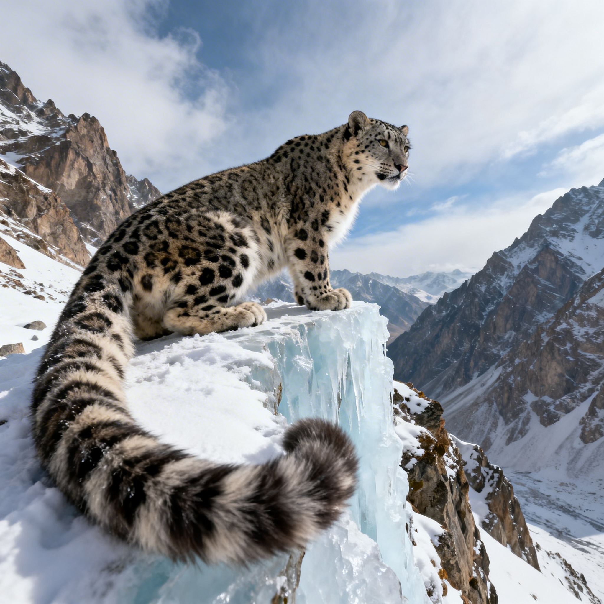 Kar Leoparı Bunu Nasıl Yapabiliyor? Denge ve sıcaklık sağlar.