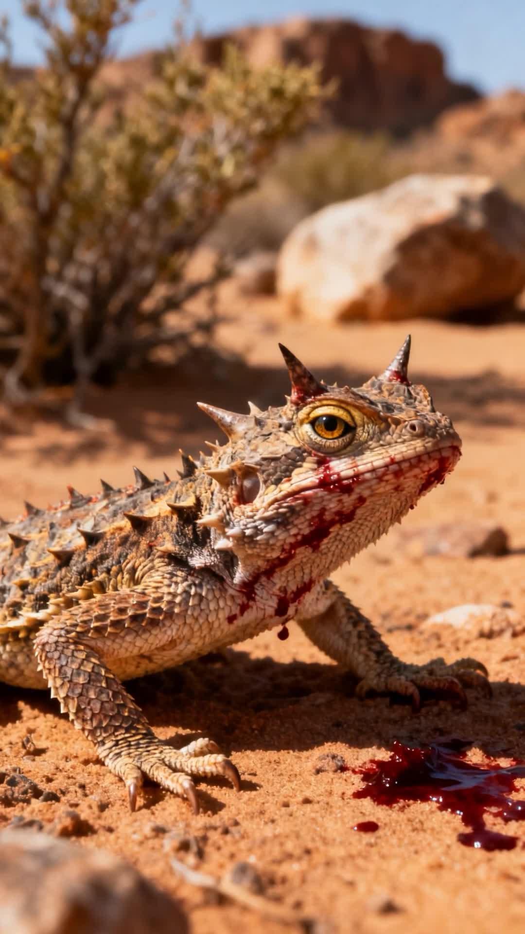 Why is the Horned Lizard Called Blood Eyes?
